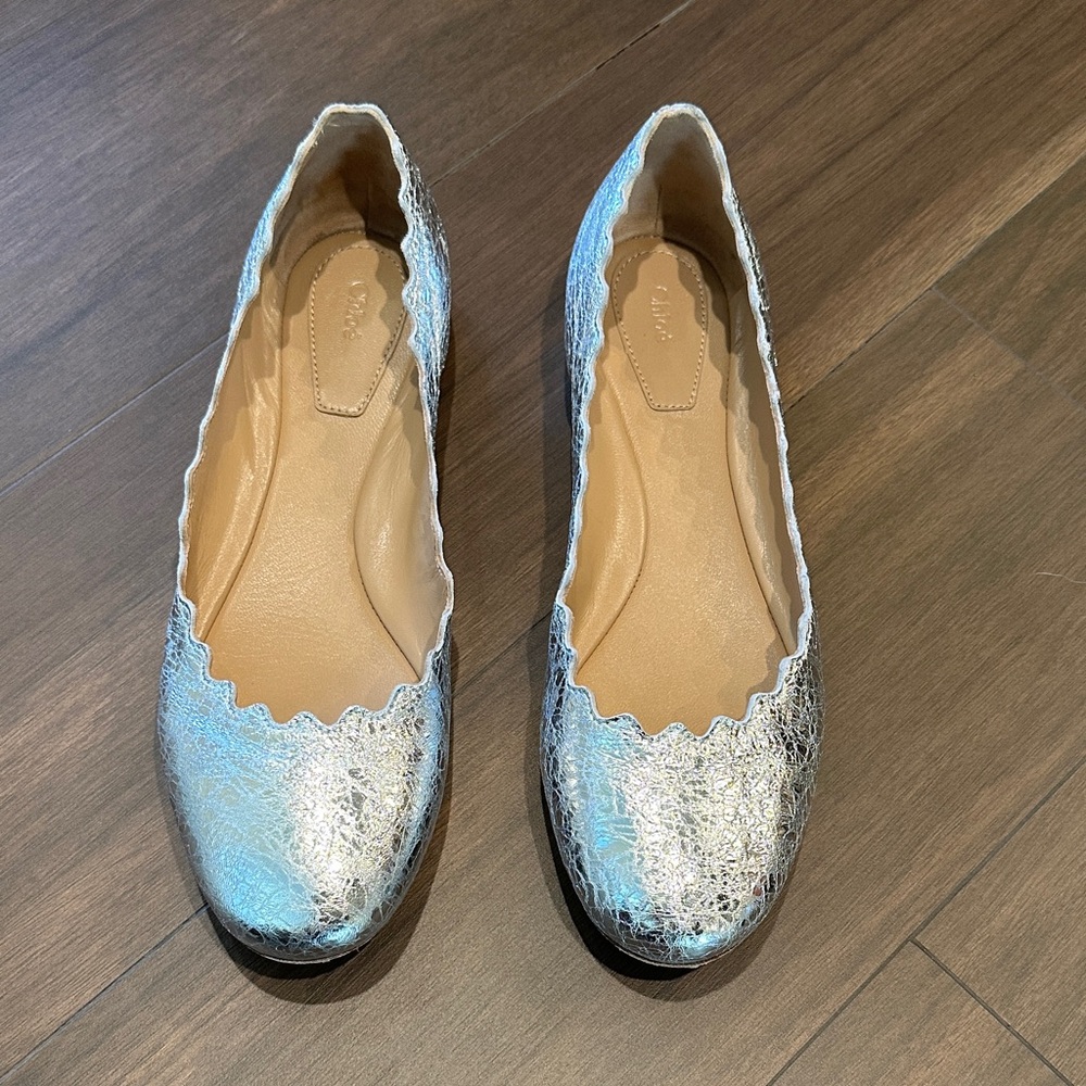 Chloe Silver Women's Ballet Flats